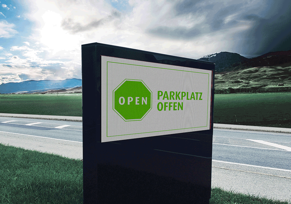 Parkplatz offen oder gesperrt